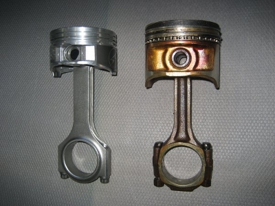 Pistons and rods compared